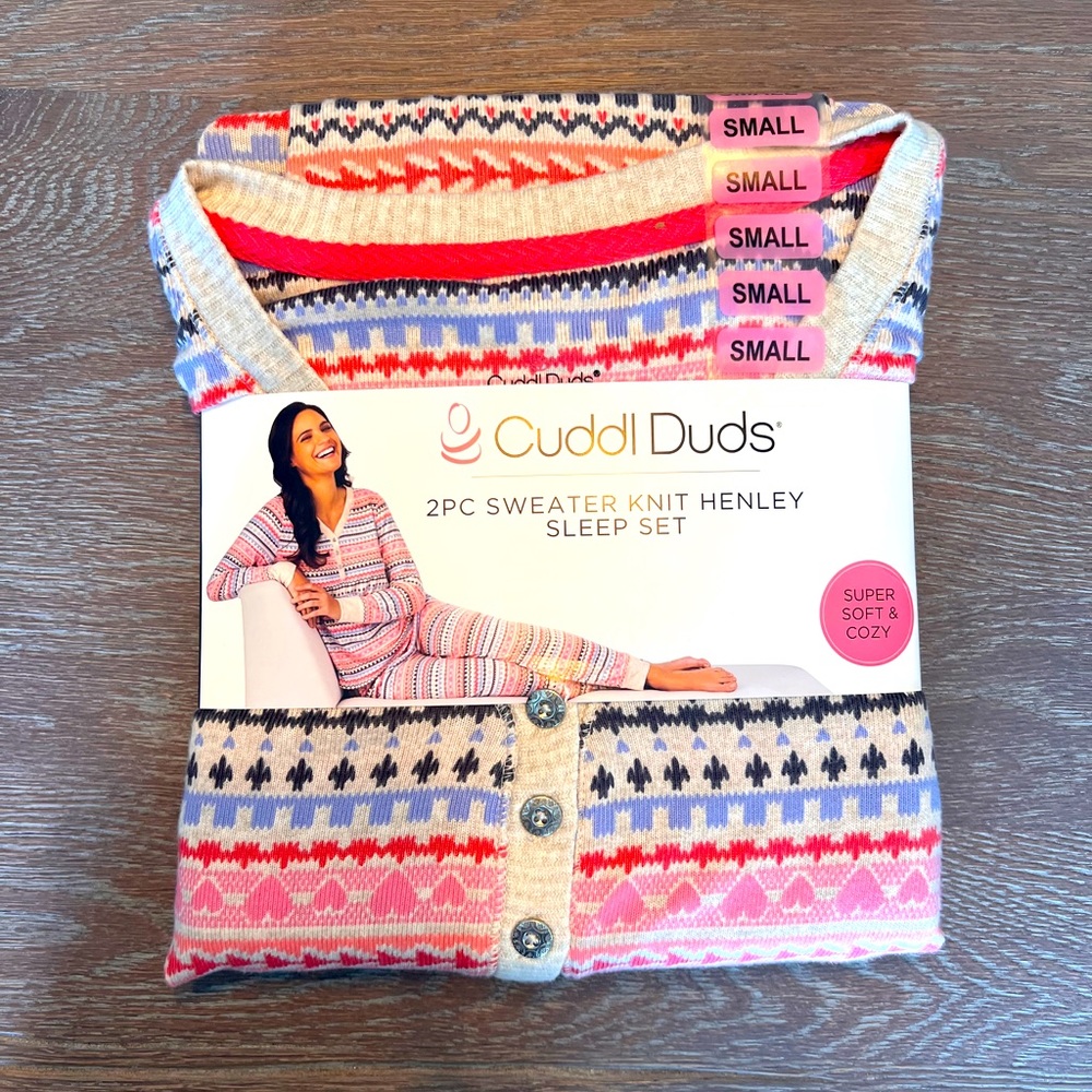 Cuddl Duds sweater Henley sleep set